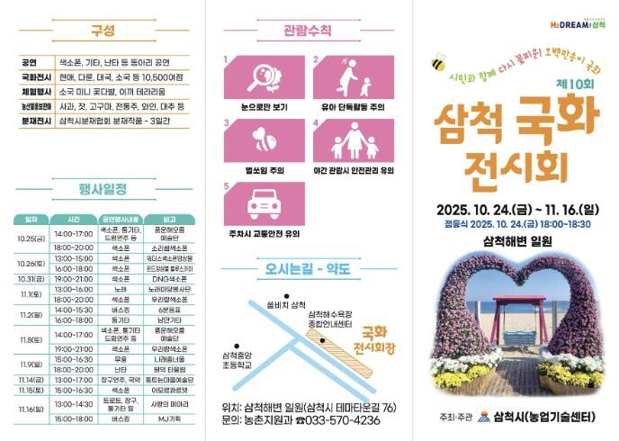 제10회 삼척 국화전시회, 가을 정취...