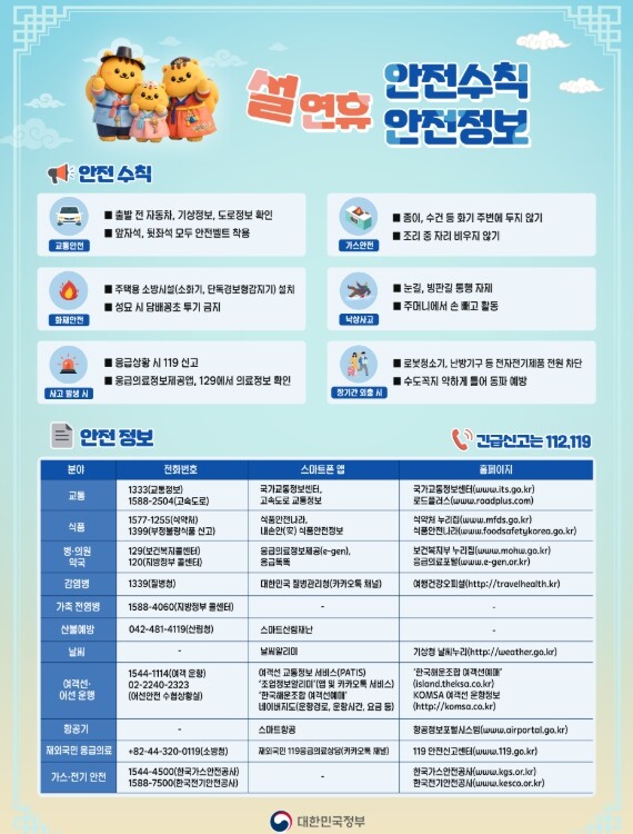 행정안전부, 안전한 설 연휴를 위한 